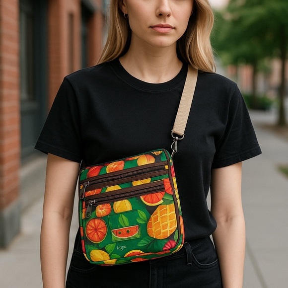 Lily Bloom Padded Shoulder Bag Pineapple Design - Picture 1 of 13